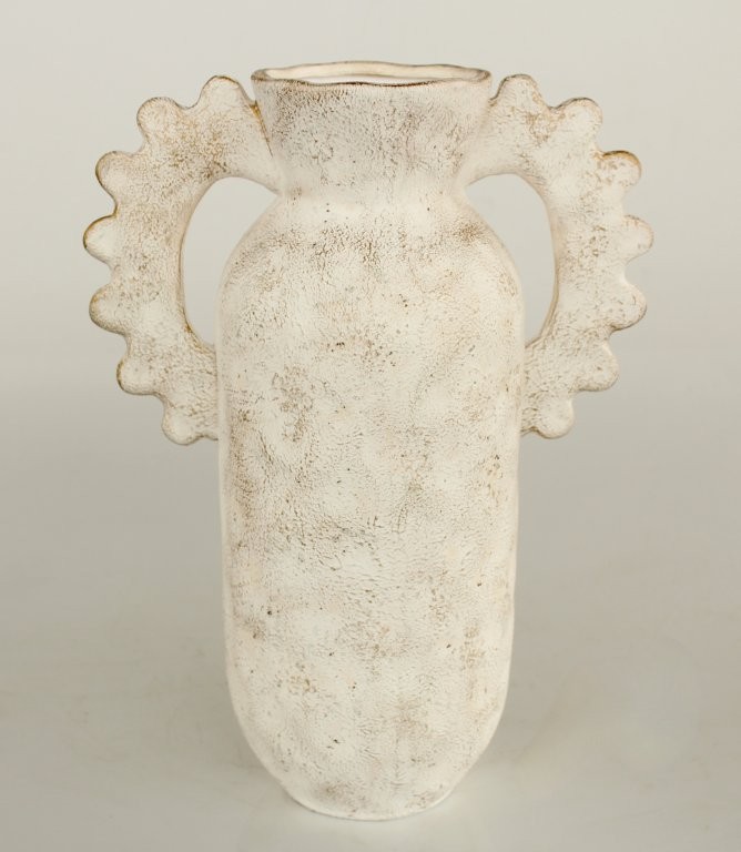 White Ceramic Vase With Handle